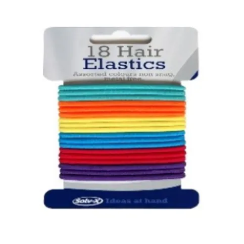 Solv-X Hair Elastics Multi-Coloured 18 Pack