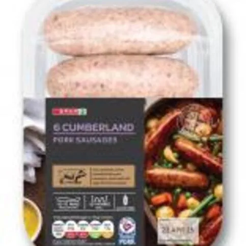 SPAR Premium Cumberland Sausages Gluten Free 400g