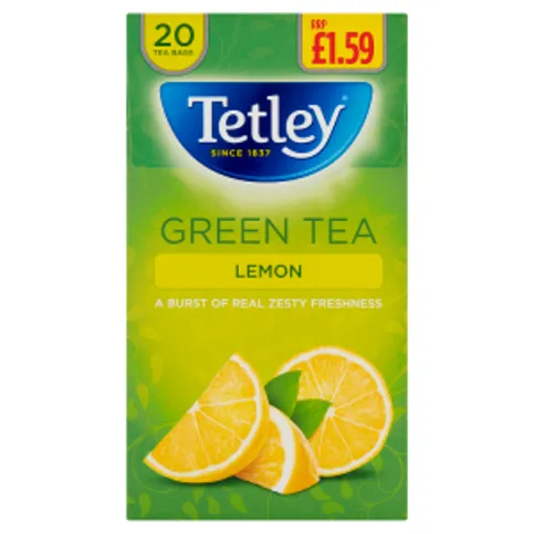 Tetley Green Tea Lemon 20 Tea Bags 40g