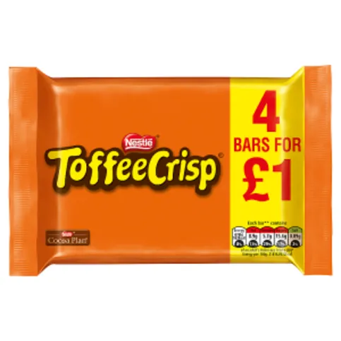 Toffee Crisp Milk Chocolate Bar Multipack 31g 4 Pack