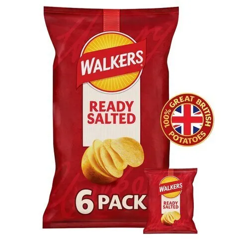 Walkers Ready Salted Crisps Multipack 6x25g