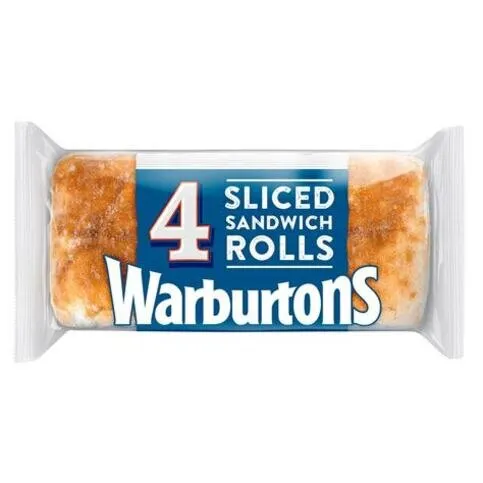 Warburtons 4 Sliced Sandwich Rolls