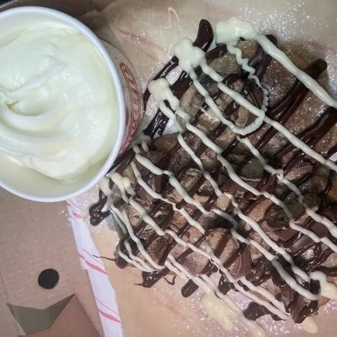 white kinder bueno cookie dough & ice cream 