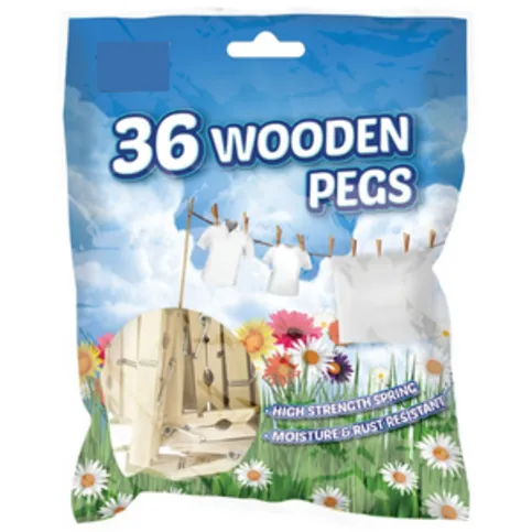 Wooden Pegs 36 Pack