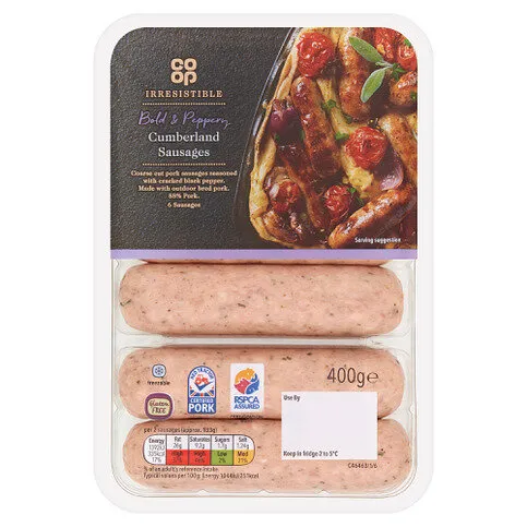 Co-op Irresistible 6 Cumberland Sausages 400g