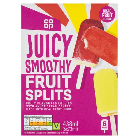 Co-op Juicy Smooth Fruit Splits 6 x 73ml