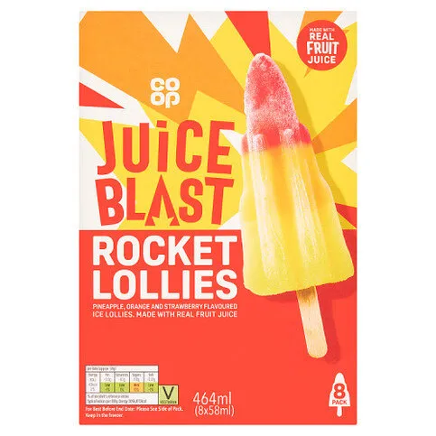 Co-op Juice Blast Rocket Lollies 8 x 58ml