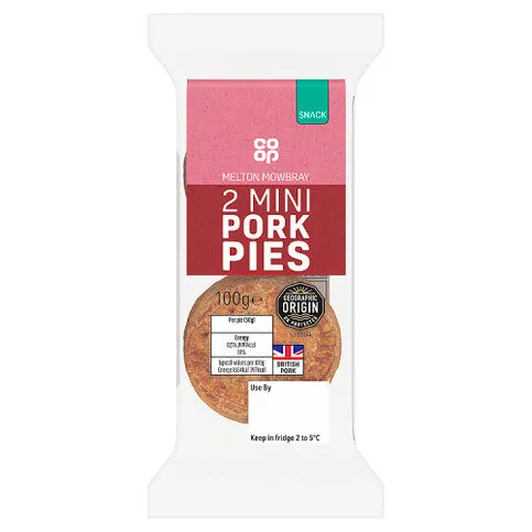 Co-op 2 Melton Mowbray Mini Pork Pies 100g