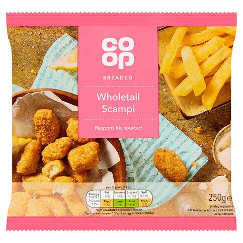 Co-op Breaded Wholetail Scampi 250g