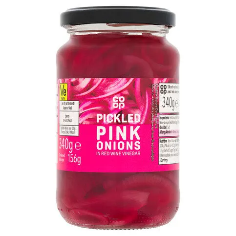 Co-op Pickled Pink Onions in Red Wine Vinegar 340g