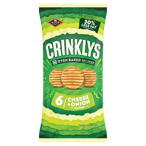 Jacob's Crinklys Cheese & Onion Flavour 6 x 138g