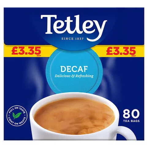 Tetley 80 Decaf Tea Bags 250g