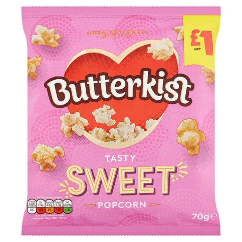 Butterkist Cinema Sweet Popcorn 70g, £1 PMP