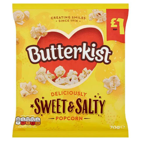 Butterkist Delicious Sweet & Salted Popcorn 70g, £1PMP