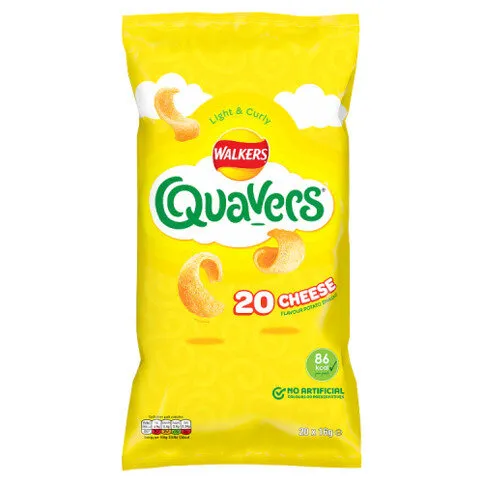 Walkers Quavers Cheese Multipack Snacks Crisps 20x16g