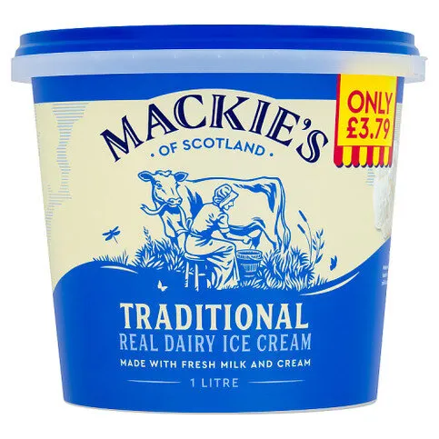 Mackie's of Scotland Traditional Real Dairy Ice Cream 1L