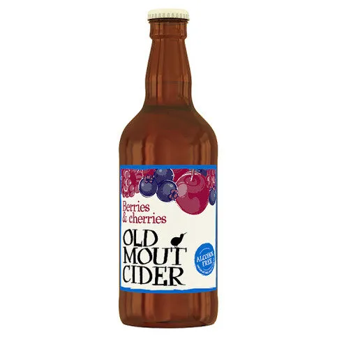 Old Mout Cider Berries & Cherries Alcohol Free Bottle 500ml 
