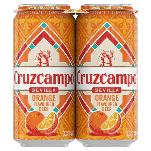 Cruzcampo Sevilla Orange Flavoured Beer 6 x 4 x 440ml Cans