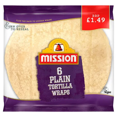 Mission 6 Plain Tortilla Wraps 368g