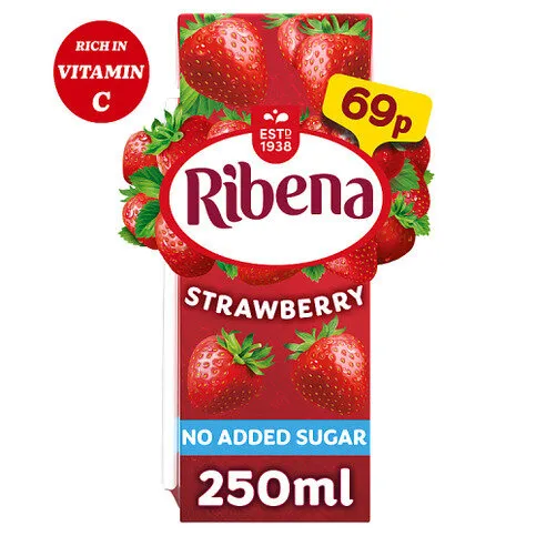 Ribena Strawberry Not Added Sugar Juice Drink 250ml