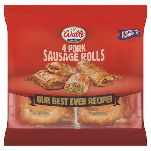 Wall's 4 Pork Sausage Rolls 220g