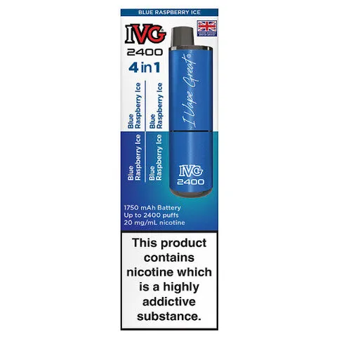 IVG 2400 4 in 1 Blue Raspberry Ice 20mg/mL