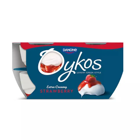 Oykos Strawberry Luxury Greek Style Yoghurt Dessert 4x110g