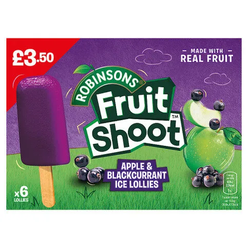 Robinsons Fruit Shoot Apple & Blackcurrant Ice Lollies 6 x 30g (180g)