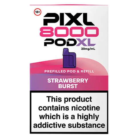 Pixl 8000 Pod XL Strawberry Burst Prefilled Pod & Refill 20mg/ml