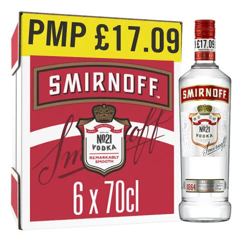 Smirnoff No. 21 Vodka 37.5% vol 70cl PMP £17.09