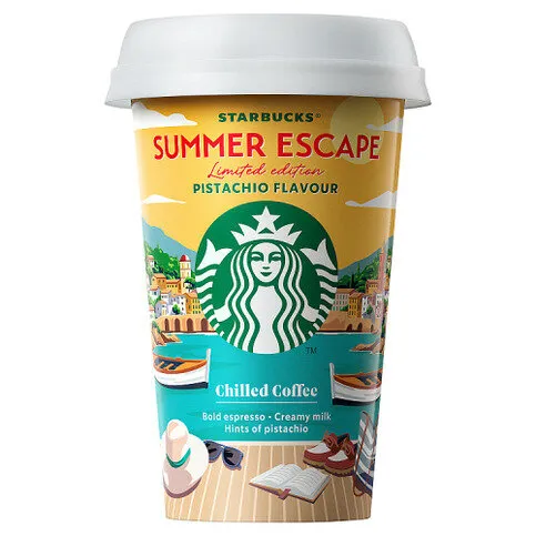 Starbucks Limited Edition Summer Escape Pistachio Flavour Chilled Coffee 220ml