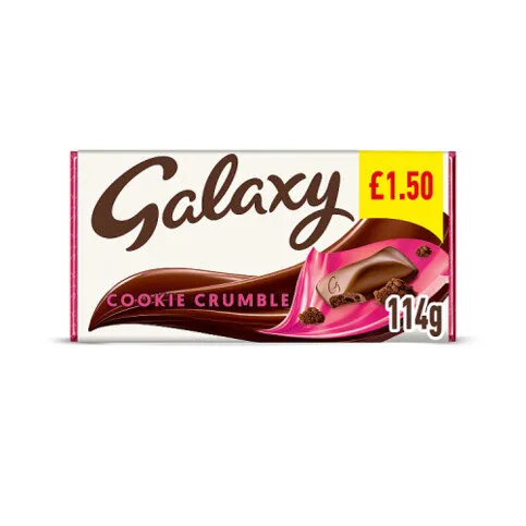 Galaxy Cookie Crumble & Milk Chocolate Block Bar £1.50 PMP 114g