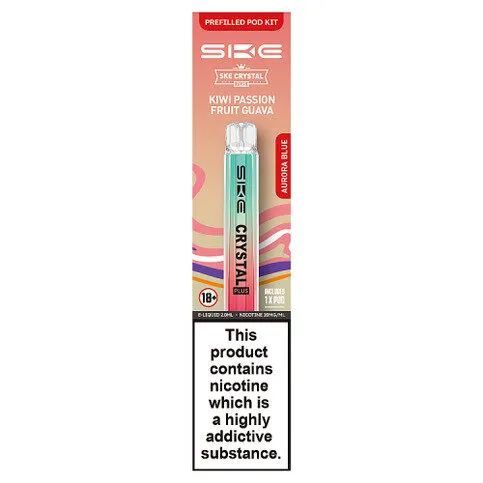 Ske Crystal Plus Aurora Blue Kiwi Passion Fruit Guava Prefilled POD Kit 20mg/ml
