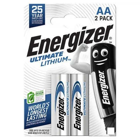 Energizer Ultimate Lithium AA Batteries, 2 Pack