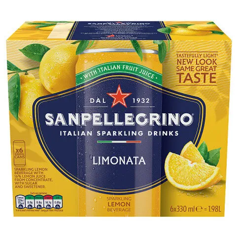 Sanpellegrino Sparkling Lemon Beverage 6 x 330ml (1.98L)
