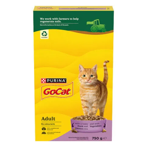 GO-CAT Chicken and Duck Dry Cat Food 750g PMP