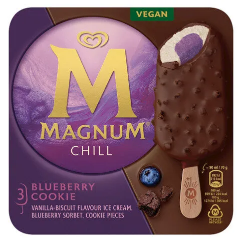 Magnum Chill Ice Cream Sticks Blueberry Cookie 3x 90 ml 