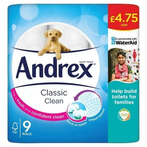 Andrex Classic Clean 9 Rolls