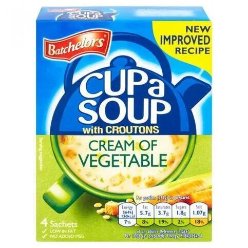 Batchelors Cup a Soup Cream of Vegetable with Croutons 4 Pack 122g