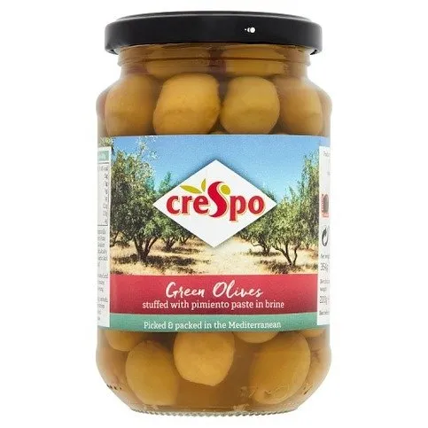Crespo Green Olives Stuffed with Pimiento Paste in Brine 354g
