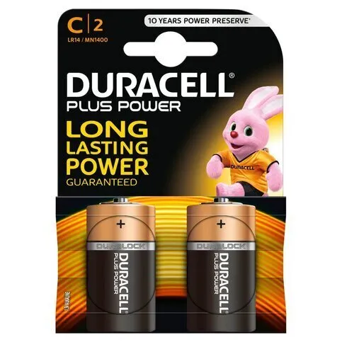 Duracell Plus Power C2 Batteries 2 Pack