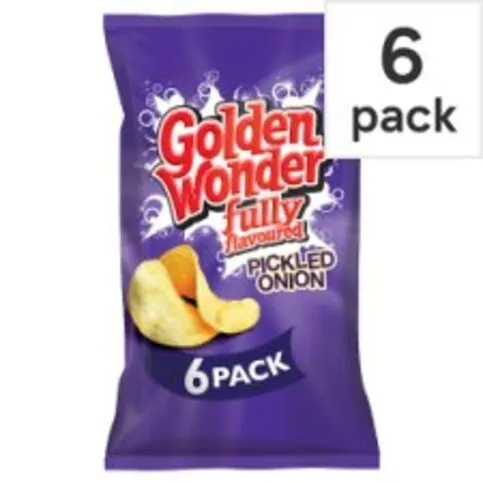 Golden Wonder Pickled Onion 6 Pack - Multipack Crisps
