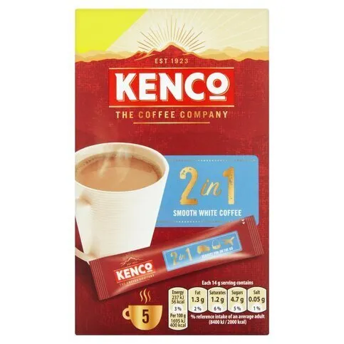 Kenco 2 in 1 Smooth White Instant Coffee x 5