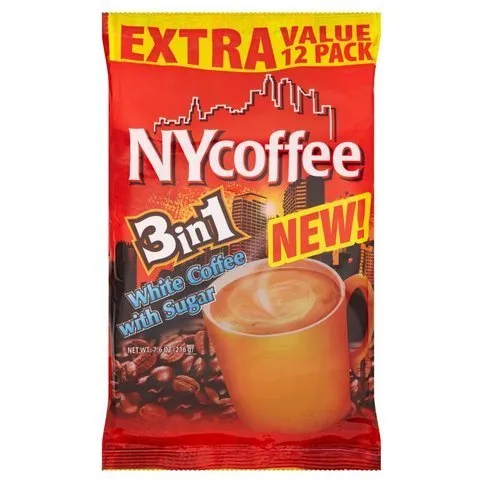 NY Coffee 3 in 1 White Coffee with Sugar 12 x 18g