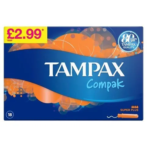 Tampax Compak Super Plus Tampons With Applicator X18