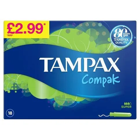 Tampax Compak Super Tampons With Applicator X18