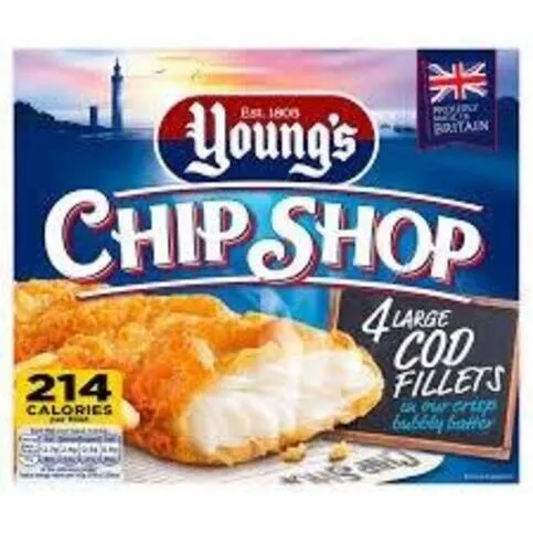 Youngs Chip Shop 4 Large Cod Fillets 400g