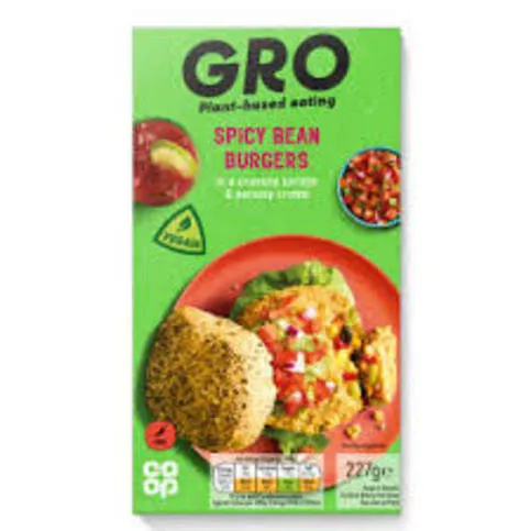 Co-Op Spicy Bean Burgers 2 x 227g