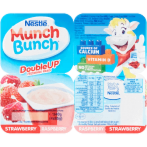 Munch Bunch Double Strawberry Raspberry Yoghurt 4 x 85g