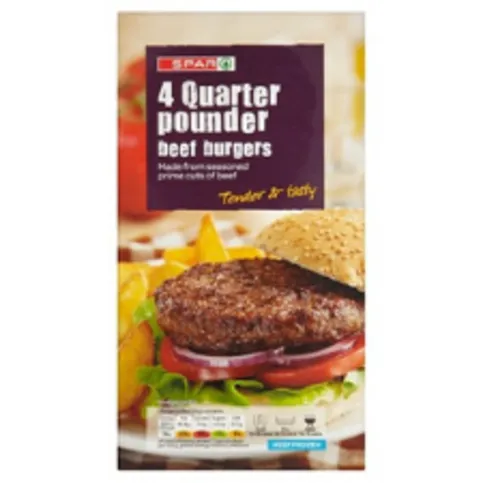 Spar 4 Quarter Pound Beef Burgers 454g